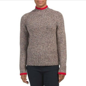 Rachel Zoe Marled Mock Neck Long Sleeve Pullover Knit Sweater Size Medium